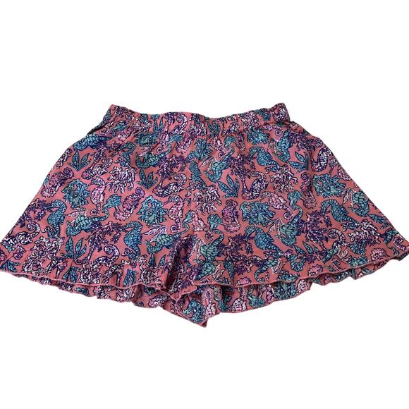 Simply Southern Seahorses & Coral Ruffles Elastic Waist Shorts SZ XS NWT Beach - Picture 6 of 8